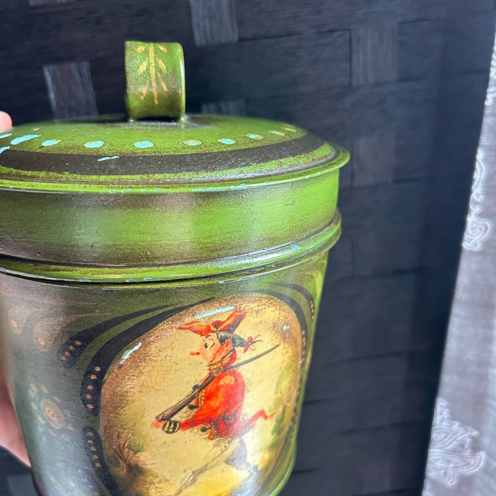 Vintage-Inspired Green Decorative Jar